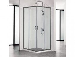 Душевой Уголок «Aquatek» Раздвижные Двери, Квадратный, Черный, 80x80см
