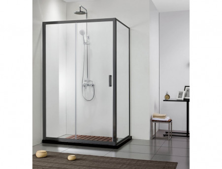 Душевая Дверь «Aquatek» Раздвижная, Двухэлементная, Черная, 100x200см