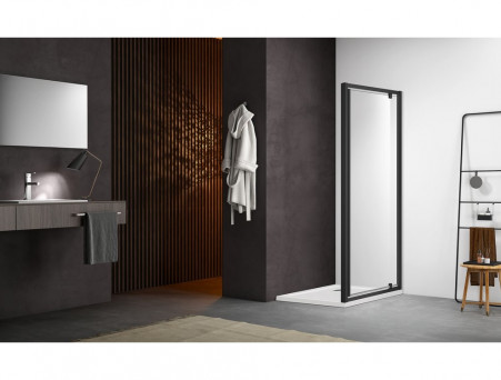 Душевая Дверь «Aquatek» Распашная, Черная, 90x200см