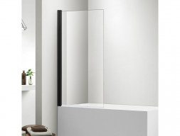 Душевая Шторка на Ванну «Aquatek» Поворотная, Одноэлементная, Черная, 80x150см