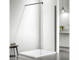 Душевая Перегородка «Aquatek» Walk in с Держателем, Черная, 120x200см
