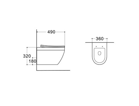 Подвесной Унитаз «Aquatek» Лея, Безободковый, 49x36x32см (AQ1199-00)