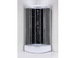 Душевая Кабина «Водный Мир» Низкий Поддон, Прозрачные Стекла, 90x90x215см (ВМ-243)