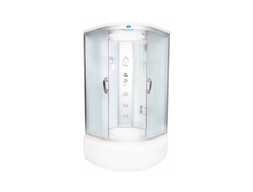 Душевая Кабина «Водный Мир» Высокий Поддон, Матовые Стекла, Хром, 90x90см (ВМ-820)