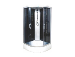 Душевая Кабина «Водный Мир» Низкий Поддон, Тонированные Стекла, Черный, 100x100x215см (ВМ-8825)