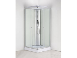 Душевая Кабина «Водный Мир» Низкий Поддон, Матовые Стекла, Белый, 80x80x215см (ВМ-992 Е)