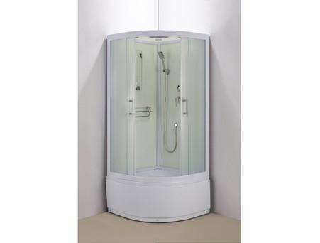 Душевая Кабина «Водный Мир» Угловая, Стеклянная Крыша, Полка, 100x100см (ВМ3004)