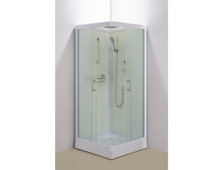 Душевая Кабина «Водный Мир» Угловая, Стеклянная Крыша, Полка, 100x100см (ВМ3006)