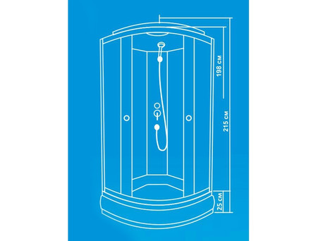 Душевая Кабина «Водный Мир» Низкий Поддон, Матовые Стекла, Хром, 90x90см (ВМ525)