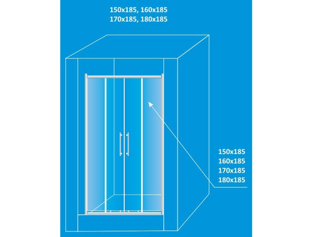 Душевая Дверь «Водный Мир» Стеклянная, Раздвижная, 2 Секция, 160x185см (ВМ-DOOR2)