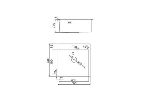 Мойка для Кухни «Aflorn» Premium, Сатин, Квадратная, 50x50x22 (AF95050)