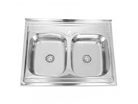 Мойка для Кухни «Accoona» 2 Чаши, Глянец, Прямоугольная, 60x80 (AB6080B)