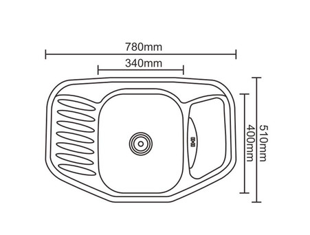 Мойка для Кухни «Accoona» 1.5 Чаши, Глянец, Угловая, 51x78 (25178В)