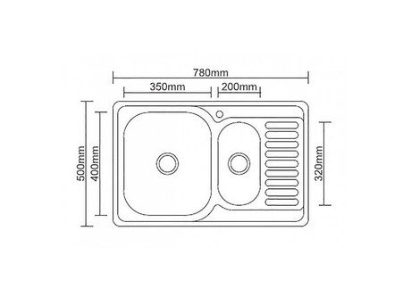 Мойка для Кухни «Accoona» 1.5 Чаши, Глянец, Прямоугольная, 50x78 (AB5078В)