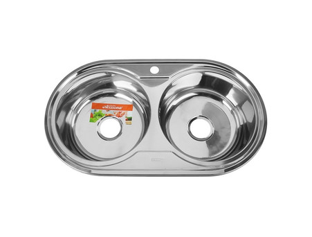 Мойка для Кухни «Accoona» 2 Чаши, Глянец, Овальная, 44x79 (AB4479B)