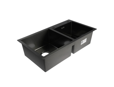Мойка для Кухни «Aflorn» Premium, 2 Чаши, Графит, Прямоугольная, 78x43x22 (AF97843F-D)