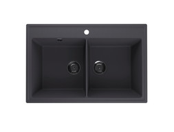 Кухонная Мойка «Ulgran» Quartz Ruma 780, Двухчашевая, Отверстие под Смеситель, 78x51см