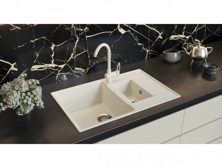 Кухонная Мойка «Ulgran» Quartz Prima 780 1,5k, Двухсекционная, 78x50см