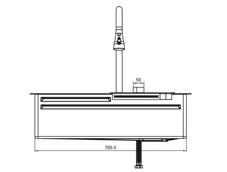 Мойка «ПРОФСАН» Многофункциональная, Графит, 75х46х20см (PSM-9953GR)