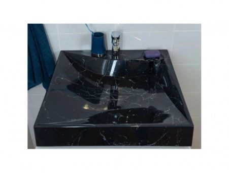 Раковина над Стиральной Машиной «Marko» Твист 60, Черный Мрамор (52315002)