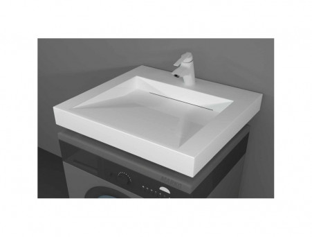 Раковина над Стиральной Машиной «Marko» Блюз 60, Белый Мрамор (5031600-1)