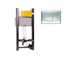 Инсталляция «Oli» Expert Total Black LE Mechanic, Кнопка River Хром Глянец (886668RIOO)