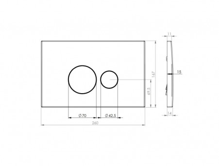 Клавиша Механическая «D&K» Venice Двойная, Хром (DB1029001)