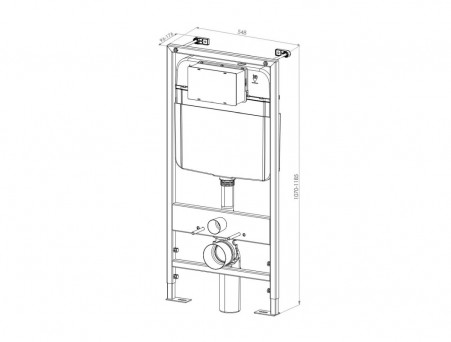 Инсталляция «D&K» Универсальная, без Кнопки, 55x10x119см (DI8055119)