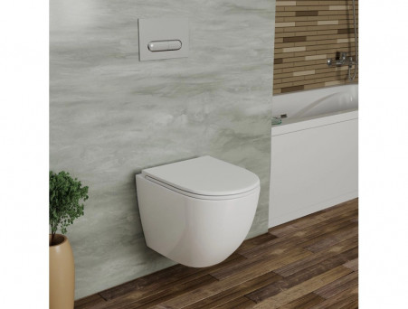 Унитаз Подвесной «D&K» Matrix, Безободковый, Сиденье Микролифт, Белый (DT1396016)