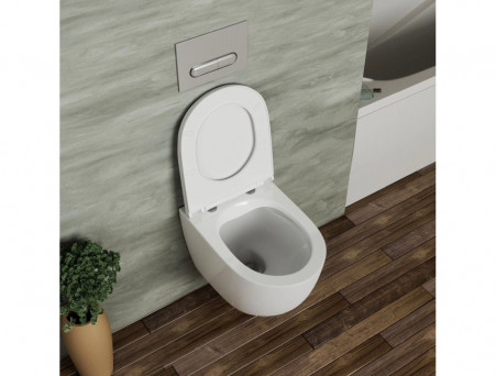 Унитаз Подвесной «D&K» Matrix, Безободковый, Сиденье Микролифт, Белый (DT1396016)