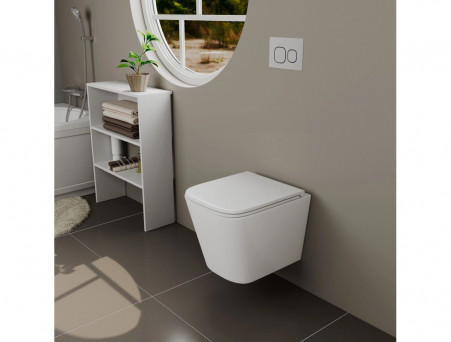 Унитаз Подвесной «D&K» Berlin, Безободковый, Сиденье Микролифт, Белый (DT1436516)