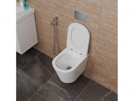 Унитаз Подвесной «D&K» Venice, Безободковый, Сиденье Микролифт, Белый (DT1026016)