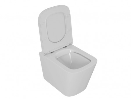 Унитаз Подвесной «D&K» Quadro, Безободковый Сиденье Микролифт, Белый (DT1516016)