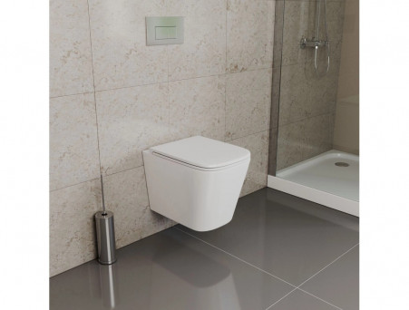 Унитаз Подвесной «D&K» Quadro, Безободковый Сиденье Микролифт, Белый (DT1516016)