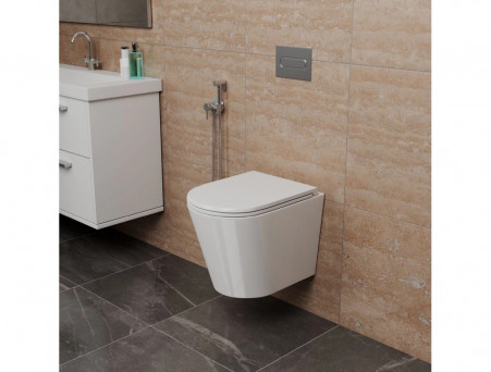 Унитаз Подвесной «D&K» Venice, Безободковый, Микролифт, Белый (DT1026516)