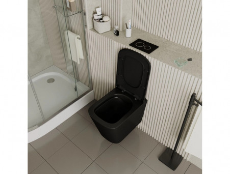 Унитаз Подвесной «D&K» Berlin, Безободковый, Сиденье Микролифт, Черный (DT1436025)