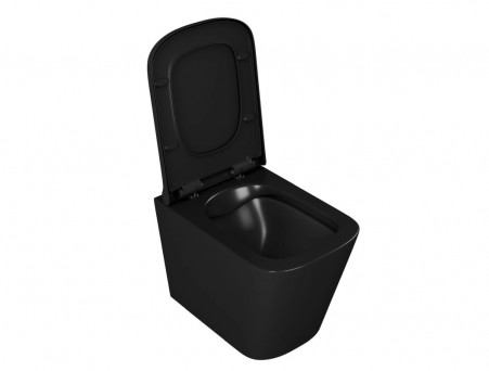 Унитаз Подвесной «D&K» Berlin, Безободковый, Сиденье Микролифт, Черный (DT1436025)