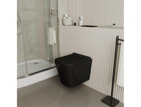 Унитаз Подвесной «D&K» Berlin, Безободковый, Сиденье Микролифт, Черный (DT1436025)