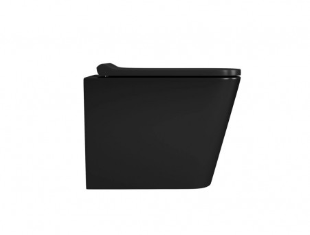 Унитаз Подвесной «D&K» Berlin, Безободковый, Сиденье Микролифт, Черный (DT1436025)