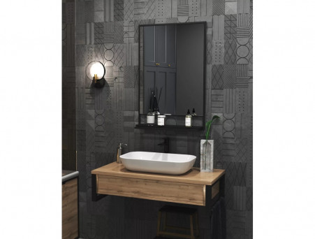 Зеркало «MarkaOne» Grunge Loft 60П, Черный (Ц0000007990)