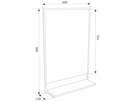 Зеркало «MarkaOne» Grunge Loft 60П, Черный (Ц0000007990)