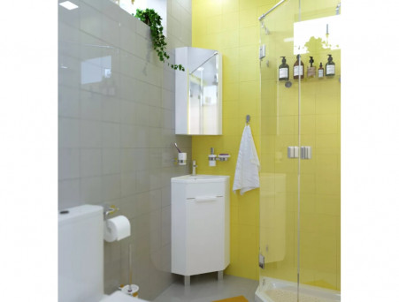 Зеркало-Шкаф «MarkaOne» Penta 43П 1д, Угловой, Белый (Ц0000005168)