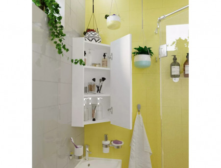 Зеркало-Шкаф «MarkaOne» Penta 43П 1д, Угловой, Белый (Ц0000005168)