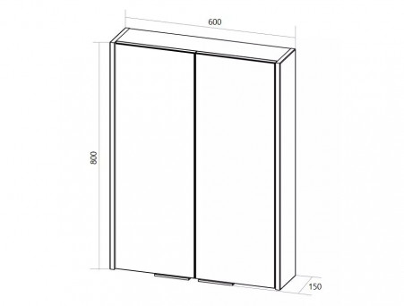 Зеркало-Шкаф «MarkaOne» Gaula 60 2д., Черный (У92541)