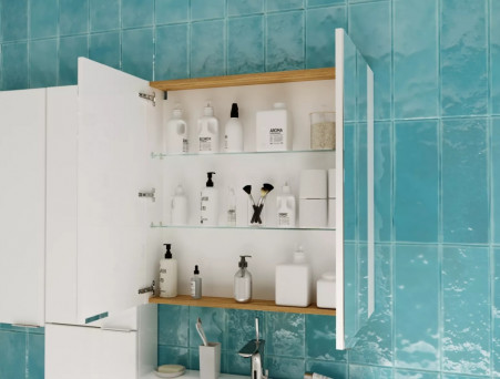 Зеркало-Шкаф «MarkaOne» Gaula 60 2д., Белый (У92511)