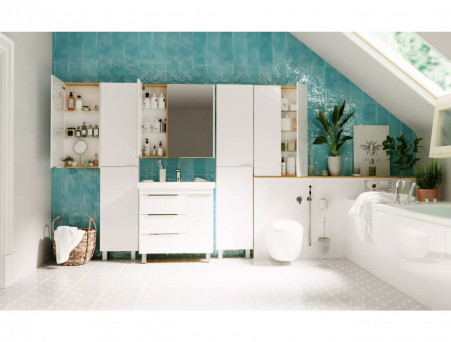 Зеркало-Шкаф «MarkaOne» Gaula 60 2д., Белый (У92511)