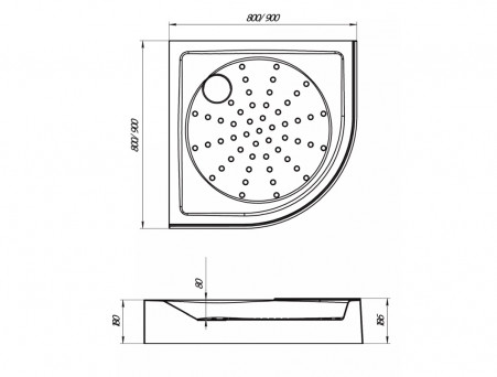Поддон «MarkaOne» Bella Полукруг 90x90, Белый (01ппд9090)