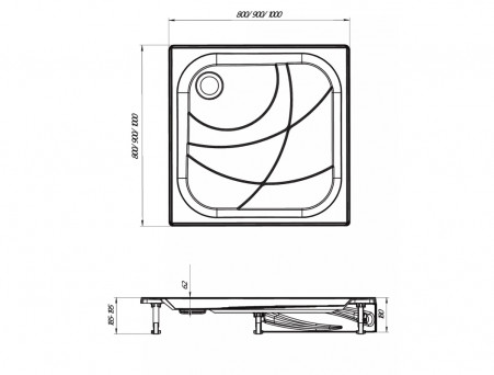 Поддон «MarkaOne» Freya New с Панелями, Квадрат, 80x80, Белый (01пфн80п)
