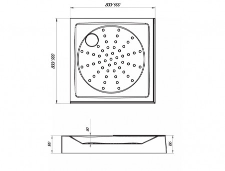 Поддон «MarkaOne» Iryda Квадрат, 80x80, Белый (01кпд8080)