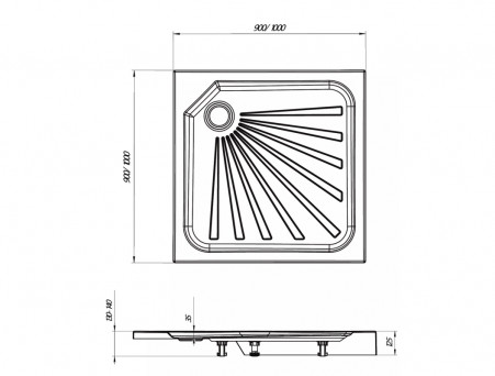 Поддон «MarkaOne» Quadro Квадрат, 90x90, Белый (01пкв90)